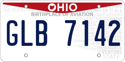 OH license plate GLB7142
