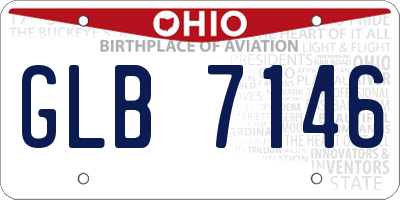 OH license plate GLB7146