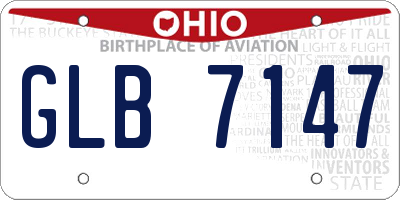 OH license plate GLB7147