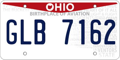 OH license plate GLB7162