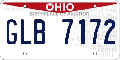 OH license plate GLB7172
