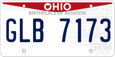 OH license plate GLB7173