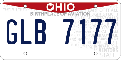 OH license plate GLB7177