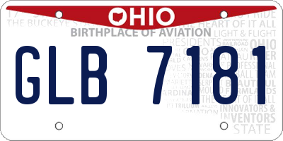 OH license plate GLB7181