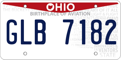 OH license plate GLB7182
