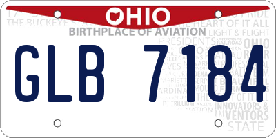 OH license plate GLB7184