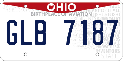 OH license plate GLB7187