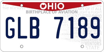 OH license plate GLB7189