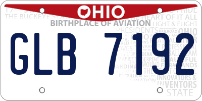 OH license plate GLB7192