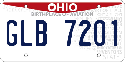 OH license plate GLB7201