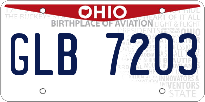 OH license plate GLB7203