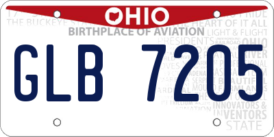 OH license plate GLB7205