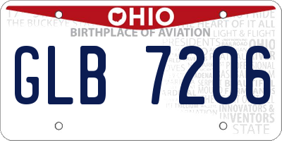 OH license plate GLB7206