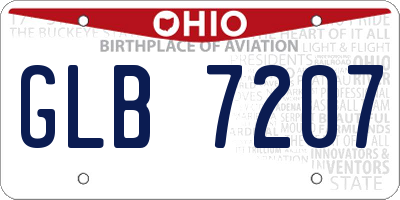 OH license plate GLB7207