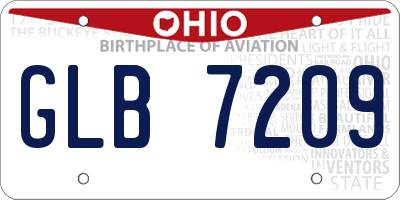 OH license plate GLB7209