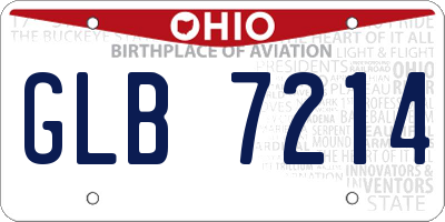 OH license plate GLB7214