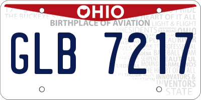 OH license plate GLB7217