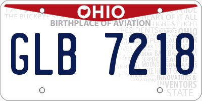OH license plate GLB7218
