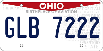 OH license plate GLB7222