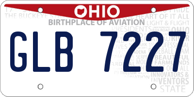 OH license plate GLB7227
