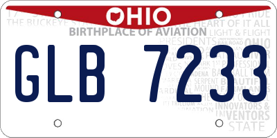 OH license plate GLB7233