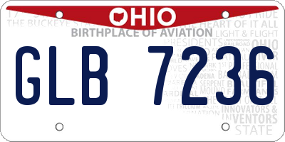 OH license plate GLB7236