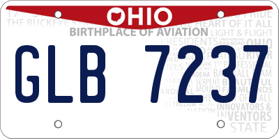 OH license plate GLB7237