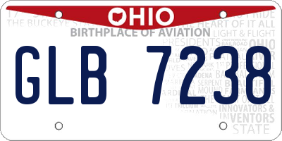 OH license plate GLB7238