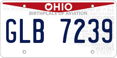 OH license plate GLB7239