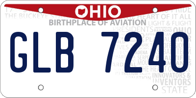 OH license plate GLB7240