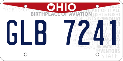 OH license plate GLB7241