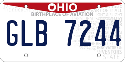 OH license plate GLB7244