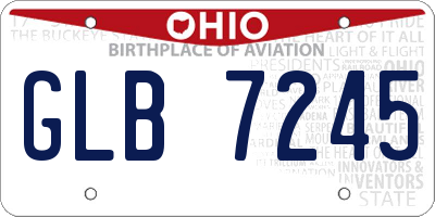 OH license plate GLB7245