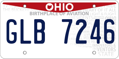 OH license plate GLB7246