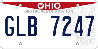 OH license plate GLB7247