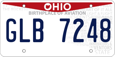 OH license plate GLB7248