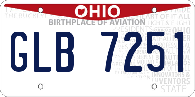 OH license plate GLB7251