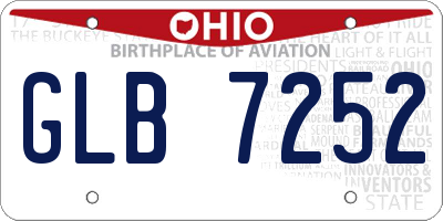 OH license plate GLB7252
