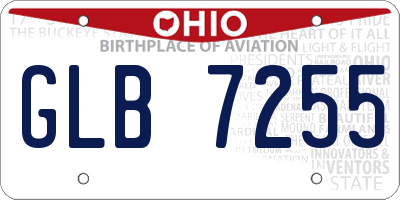 OH license plate GLB7255