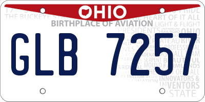 OH license plate GLB7257