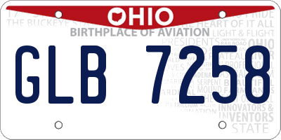 OH license plate GLB7258