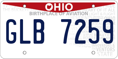 OH license plate GLB7259
