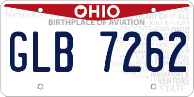 OH license plate GLB7262