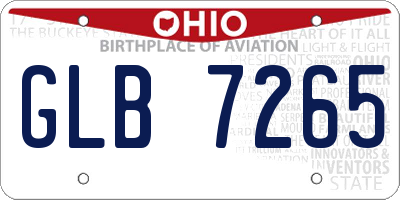 OH license plate GLB7265