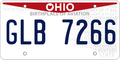 OH license plate GLB7266