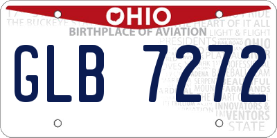 OH license plate GLB7272