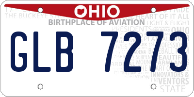 OH license plate GLB7273