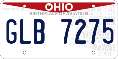 OH license plate GLB7275