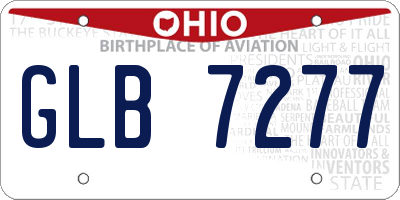 OH license plate GLB7277