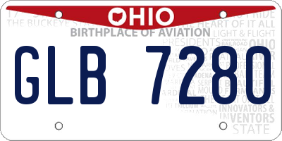OH license plate GLB7280